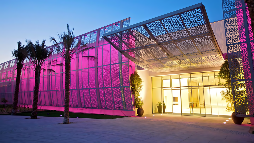 › Forever Tourism LLC Beautiful view of attractions near Abu Dhabi's Louvre Museum including gardens and cultural sites
