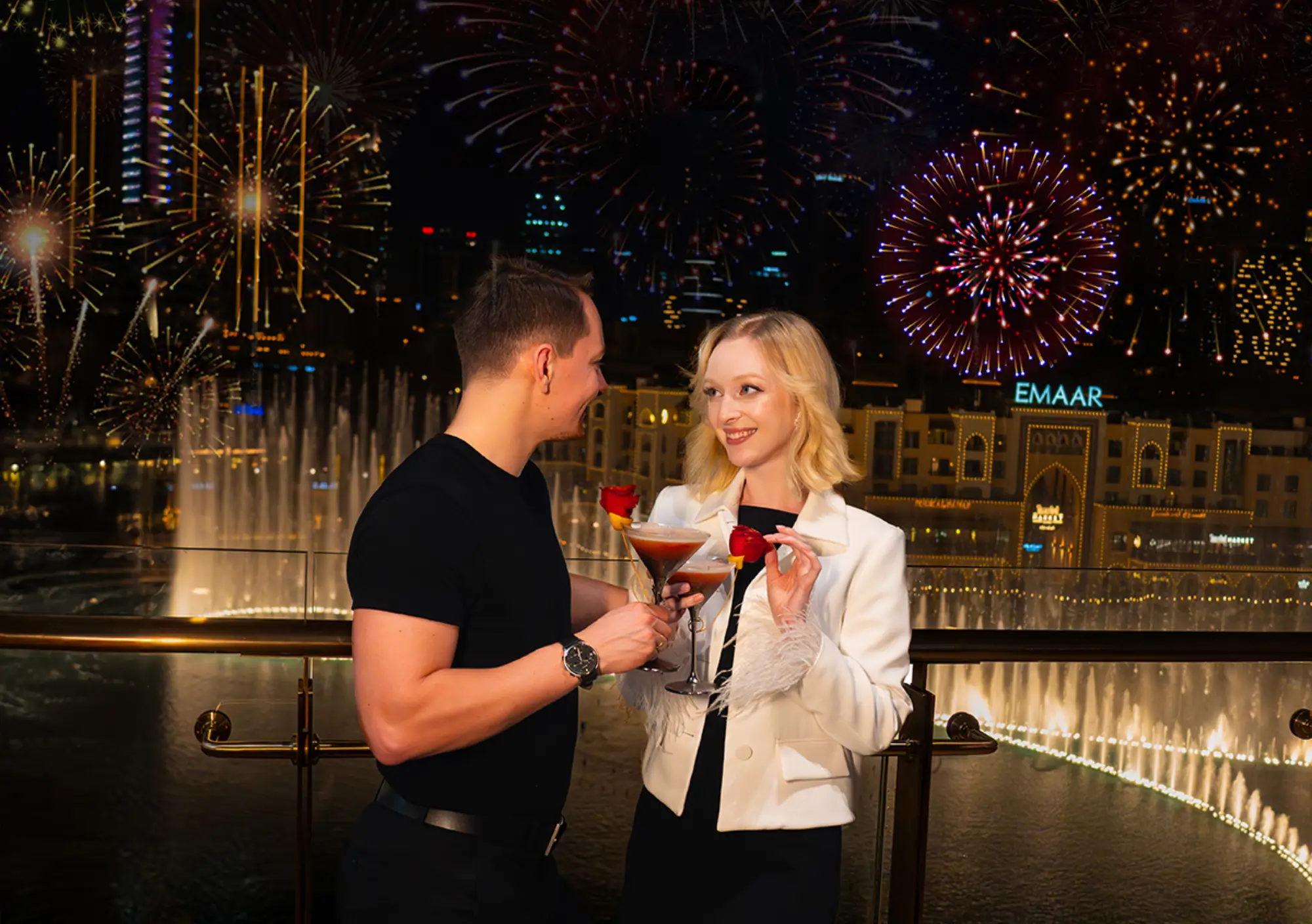 Couple enjoying a romantic evening at one of the lovely things in Dubai