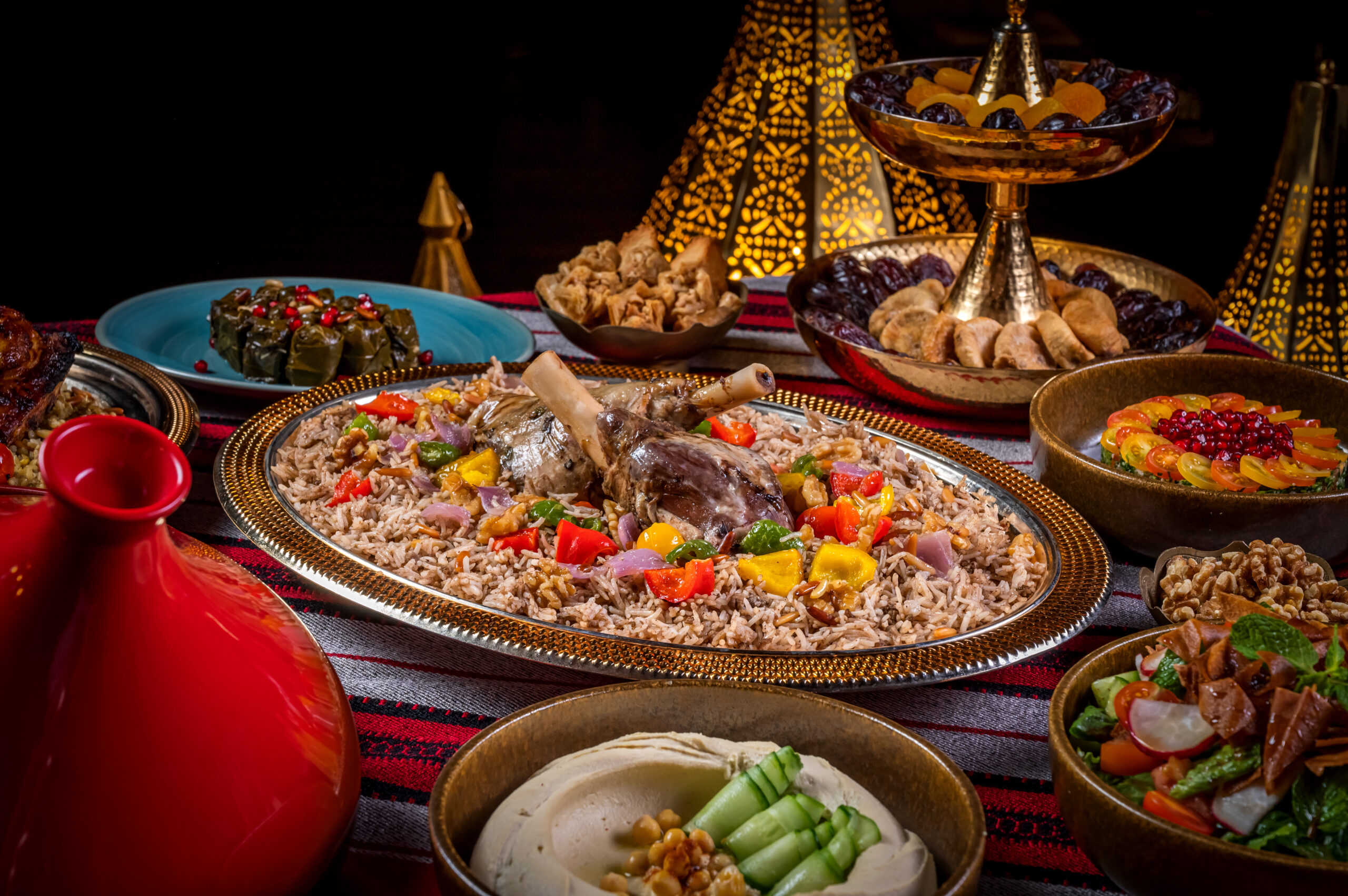 Assorted traditional dishes served during Ramadan in Dubai, showcasing unique recipes for ramadan.