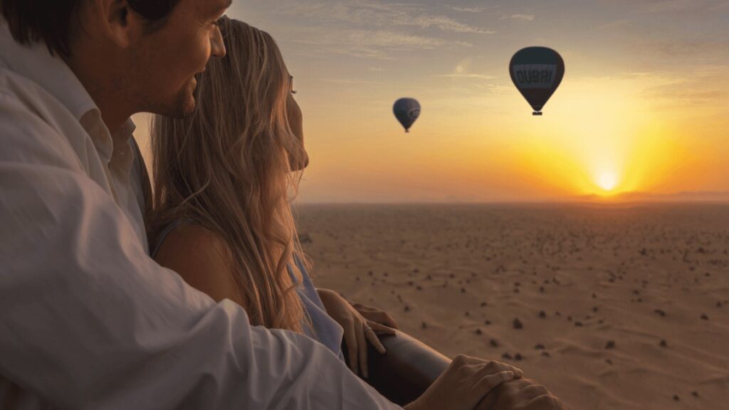 Couple enjoying a romantic evening at one of the lovely things in Dubai