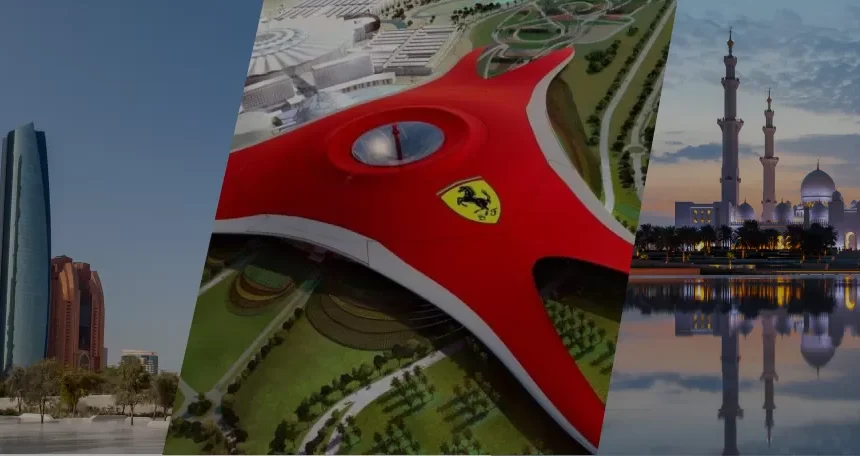 Visitors enjoying Abu Dhabi city tour with Ferrari World thrills, booking with Forever Tourism.