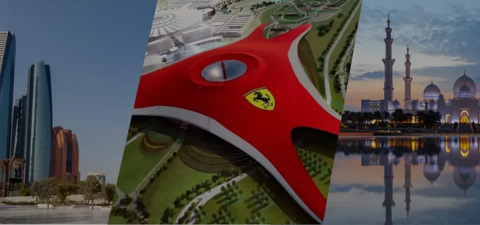 Visitors enjoying Abu Dhabi city tour with Ferrari World thrills, booking with Forever Tourism.