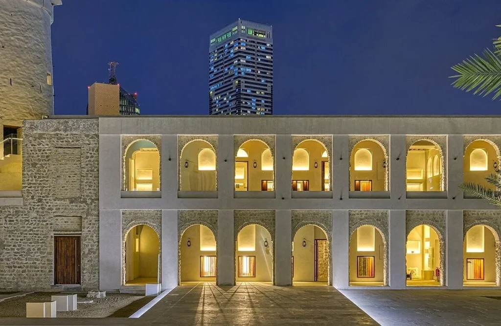 › Forever Tourism LLC Beautiful view of attractions near Abu Dhabi's Louvre Museum including gardens and cultural sites