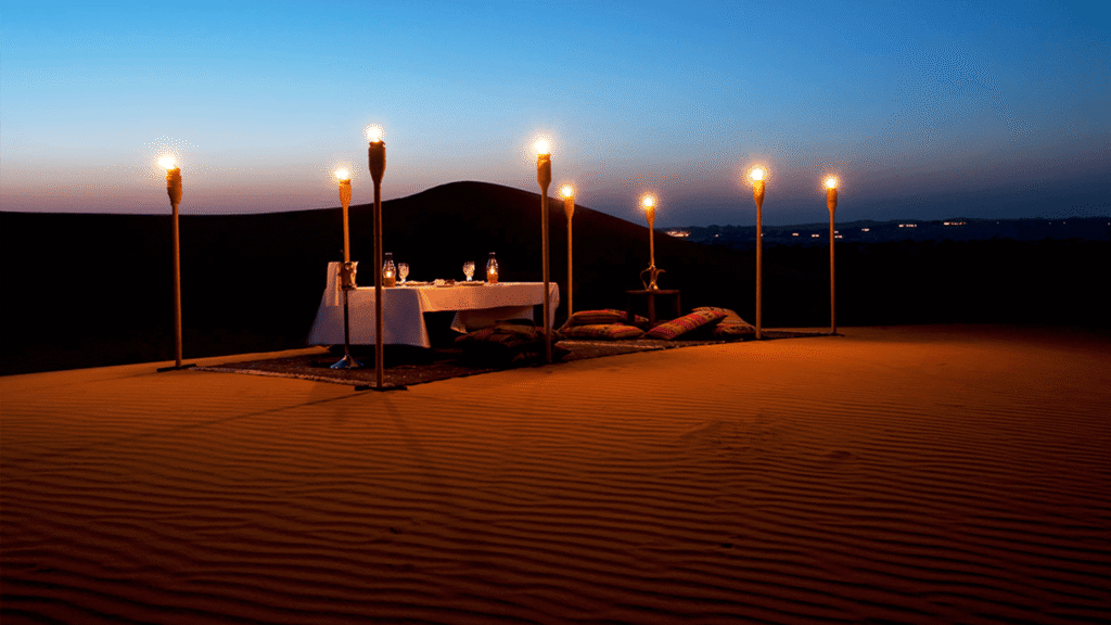 Couple enjoying a romantic evening at one of the lovely things in Dubai