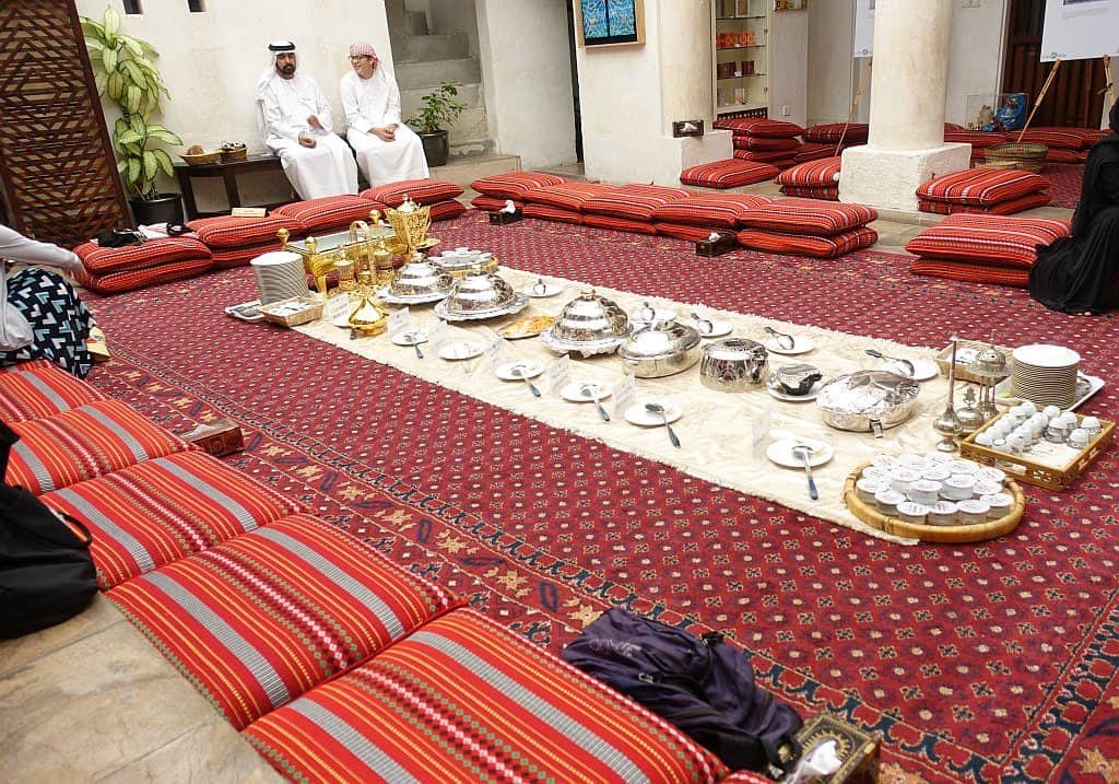 Beautifully decorated Iftar setup in Dubai for Ramadan 2026 with Arabic lamps and dates