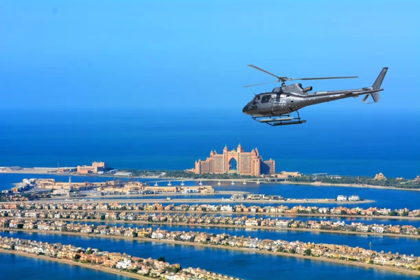 helicopter flight dubai aerial view of skyline during 2025 tour
