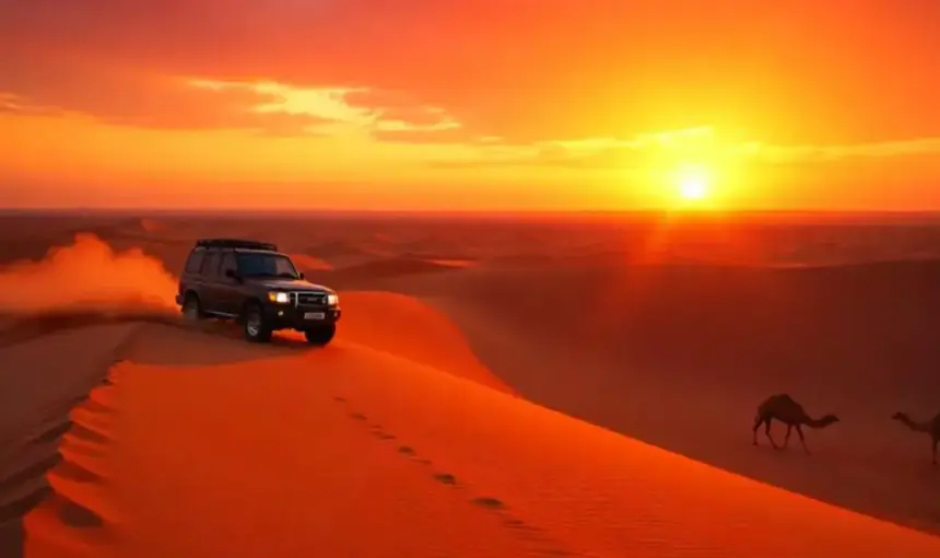 Dubai Desert Photos | Best Sunset Spots, Angles & Tips › Forever Tourism LLC Dubai desert photos capturing golden sand dunes, adventurous dune bashing, and scenic views of the vast Arabian landscape.