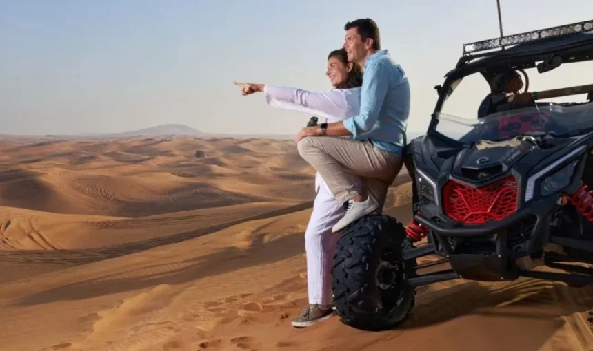 Morning Desert Safari Tour | 3 Sunrise Views You Can’t Miss | #DubaiSecrets › Forever Tourism LLC Golden sunrise illuminating dunes during a Morning Desert Safari Tour in Dubai