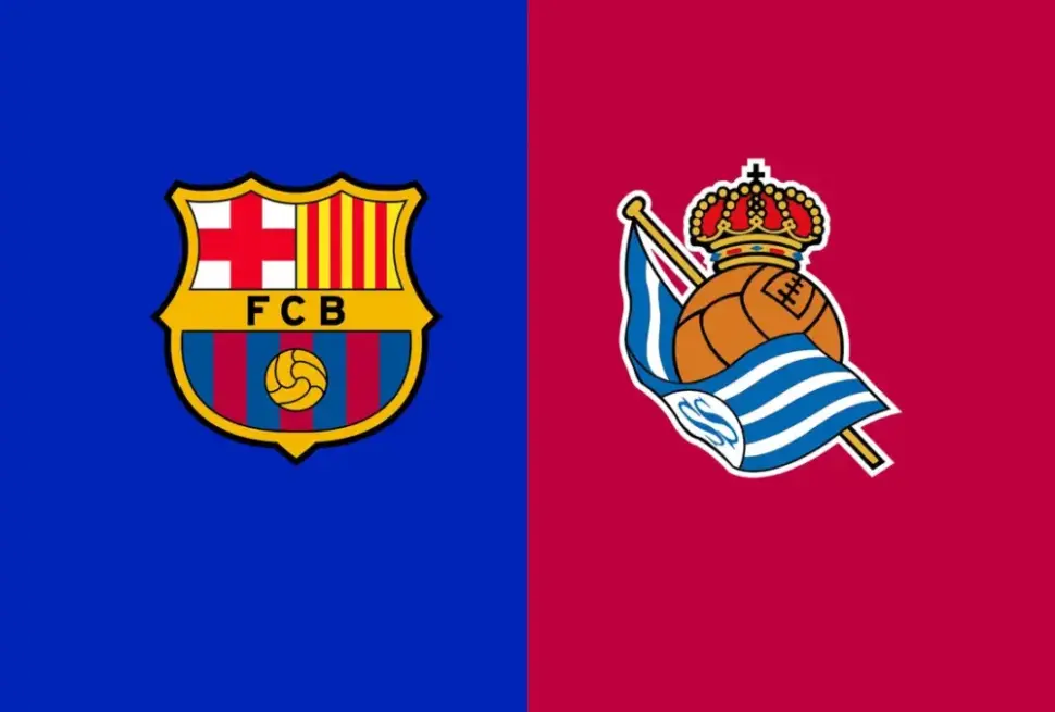 barcelona vs real sociedad — goal celebration at Estadi Olímpic Lluís Companys
