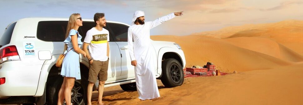 desert safari self drive meeting point with 4×4 convoy at red dunes