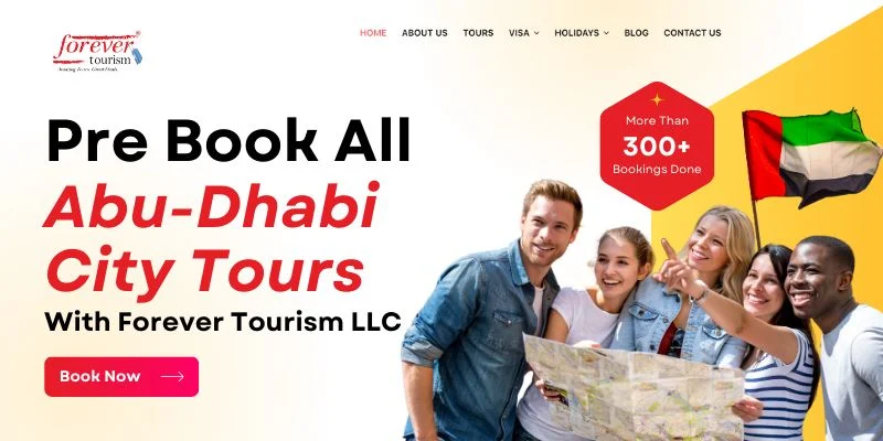 Abu Dhabi City Tour With Ferrari World – thrilling roller coaster background with Forever Tourism