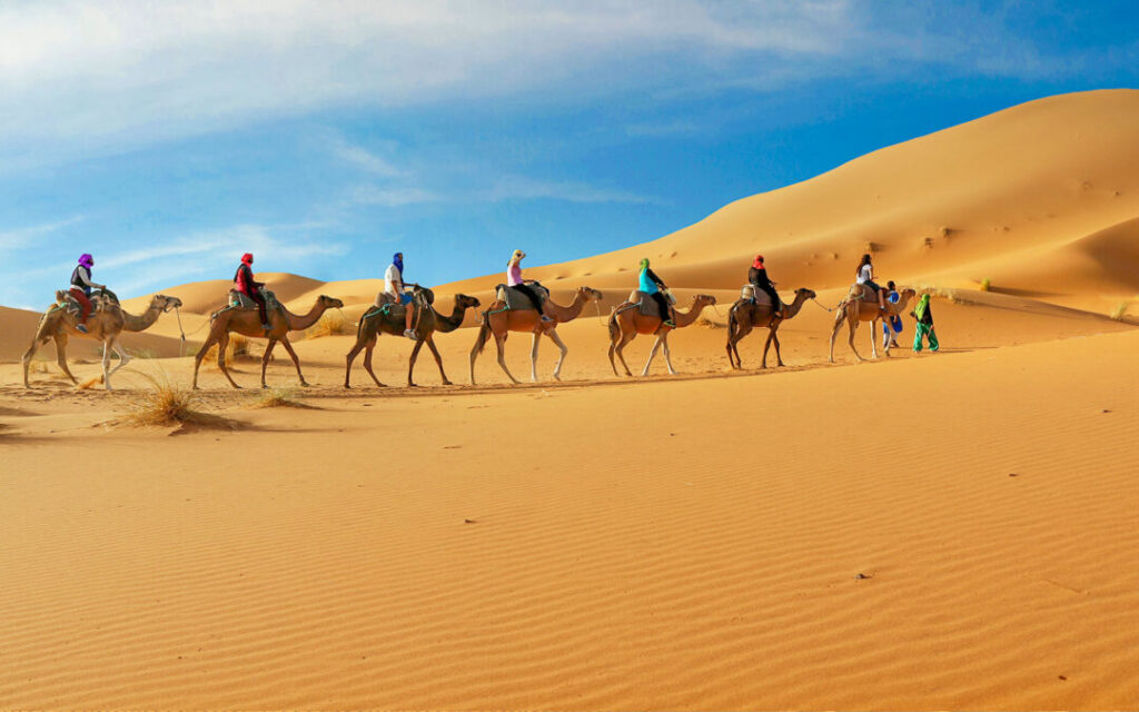 › Forever Tourism LLC Sunset over red dunes on the best desert safari Dubai with a 4x4 and sandboard tracks