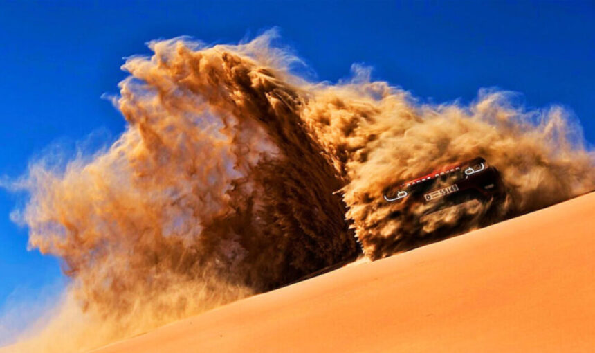 › Forever Tourism LLC Tourists enjoying desert safari in Dubai with dune bashing ride