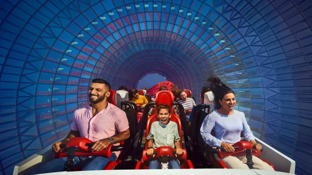 Abu Dhabi City Tour With Ferrari World – thrilling roller coaster background with Forever Tourism