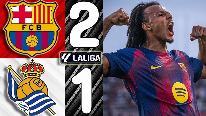 barcelona vs real sociedad — goal celebration at Estadi Olímpic Lluís Companys