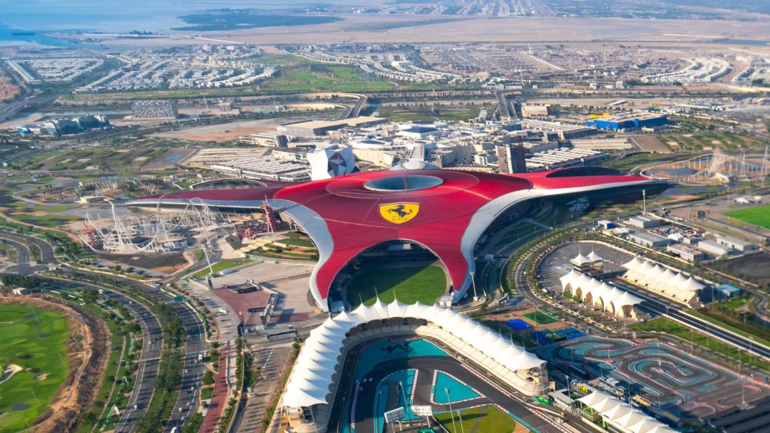 Abu Dhabi City Tour With Ferrari World – thrilling roller coaster background with Forever Tourism