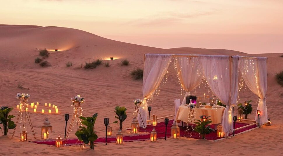 › Forever Tourism LLC Arabian Tours Dubai with 4×4 on red dunes, camel ride, and lantern-lit camp
