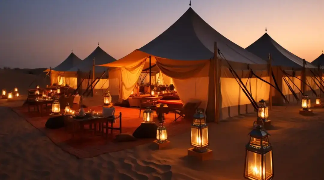 premium desert safari with private 4×4 on red dunes and lantern-lit VIP camp
