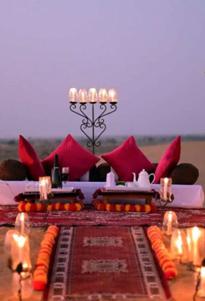 › Forever Tourism LLC VIP desert safari Dubai private 4x4 on red dunes with candlelit VIP camp