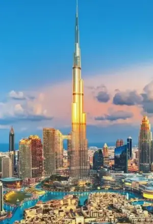 Dubai city tours with skyline view of Burj Khalifa, creek abra, and heritage lanes