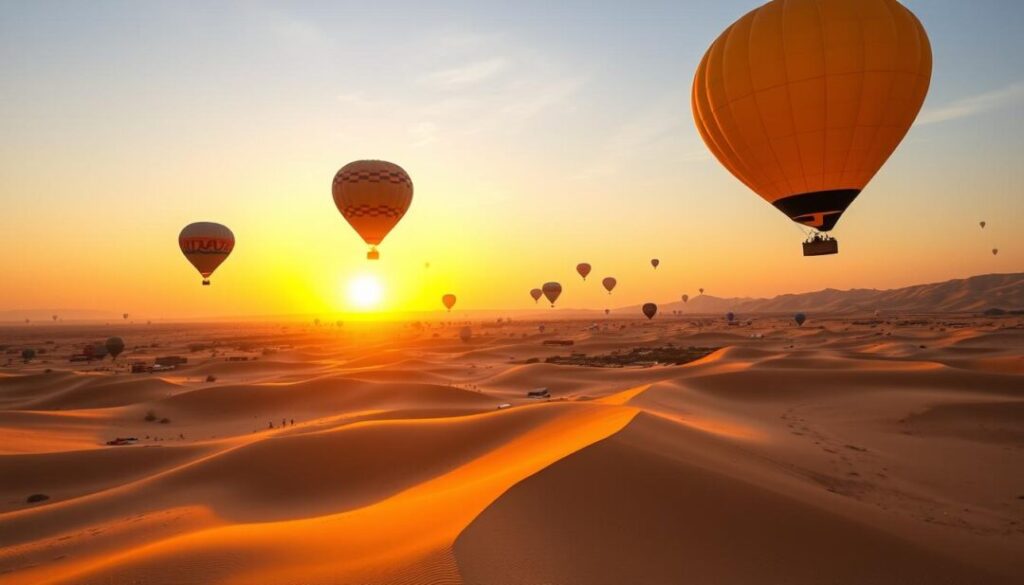 desert safari quotes inspiration with Dubai dunes and travelers