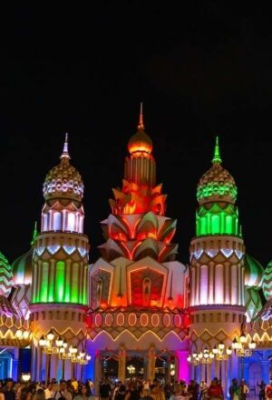 › Forever Tourism LLC global village online ticket booking for Dubai attraction with pavilions and lights