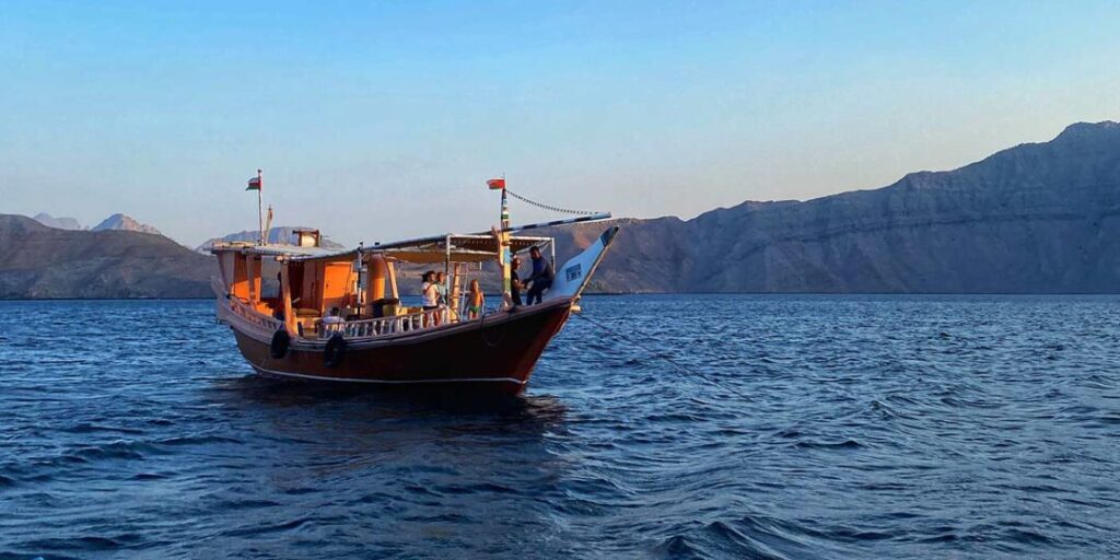 cruise tour from Dubai on Arabian Sea dhow cruise at sunset