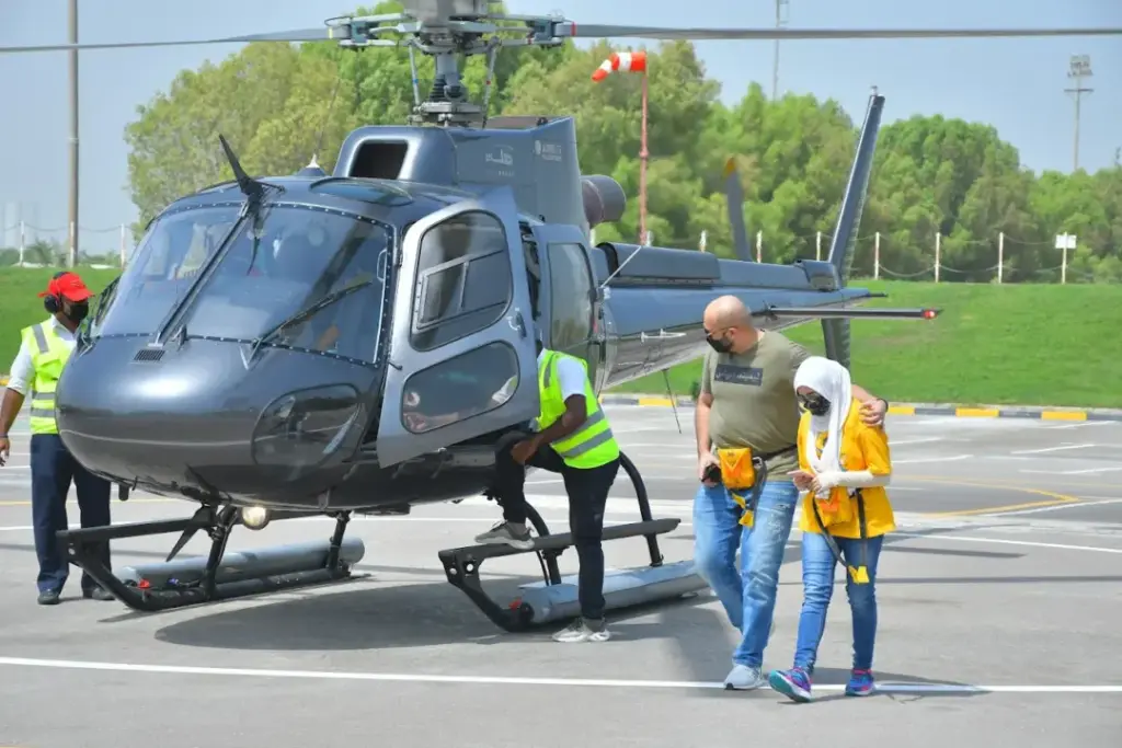 A professional is helping a tourist