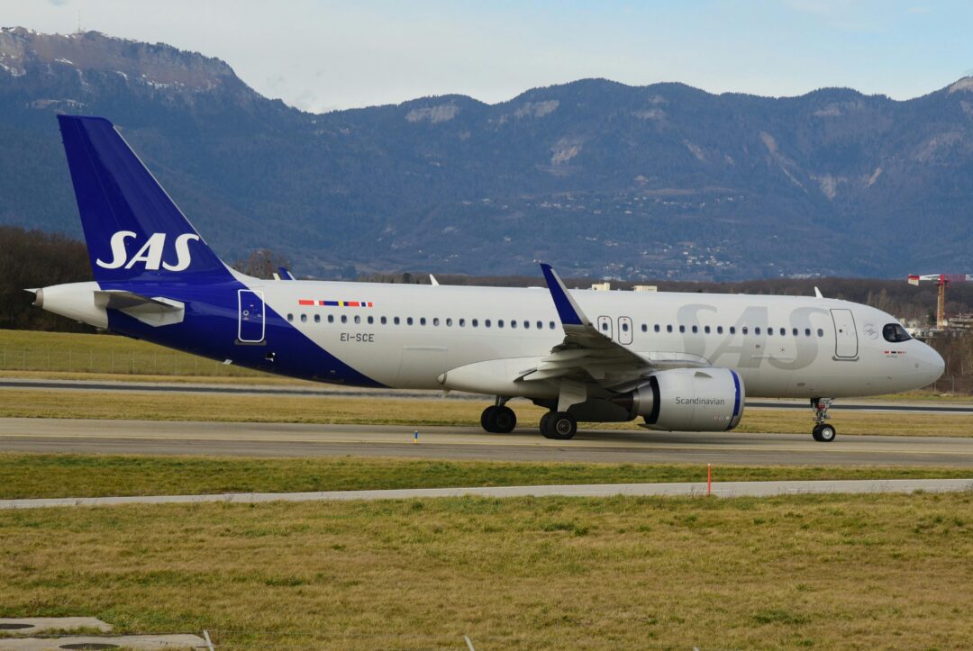 Scandinavian Airlines Aircraft Waiting for Takeoff