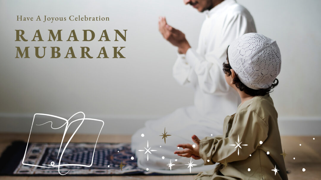 Father and son praying together at home during Ramadan, representing Ramadan dates 2026 and the spiritual beginning of the holy month.