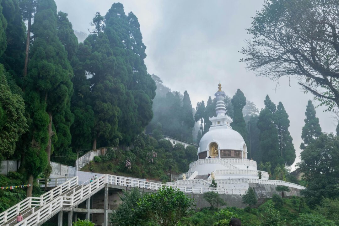A scenic pagoda in Darjeeling