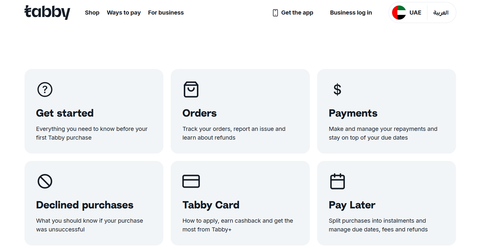 Get started: what you need to know before your first Tabby purchase - card guide tilé? no, that's fine as is