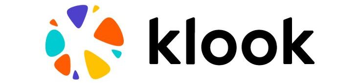 Klook logo: a circle made of colorful teardrop shapes to the left of the black word 'klook'.