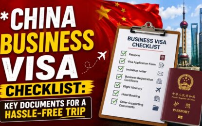 China Business Visa Checklist: Key Documents for a Hassle-Free Trip › Forever Tourism LLC Graphic thumbnail: 'China Business Visa Checklist' with a clipboard checklist, passport, and city skyline for a hassle-free trip (documents listed).
