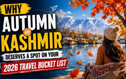 Why Autumn in Kashmir Deserves a Spot on Your 2026 Travel Bucket List › Forever Tourism LLC Thumbnail promoting 'Why Autumn in Kashmir' with a woman by a fall-colored lake and mountains in the background,” which communicates the promotional travel topic and setting.