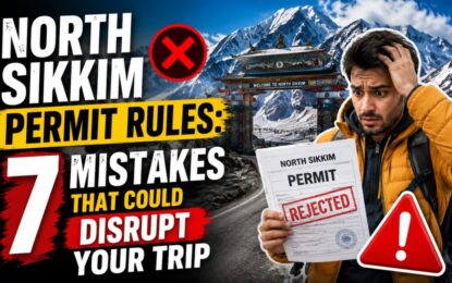 North Sikkim Permit Rules: 7 Mistakes That Could Disrupt Your Trip › Forever Tourism LLC Thumbnail about North Sikkim permit rules: man holding a 'REJECTED' permit with a red warning triangle in the foreground
